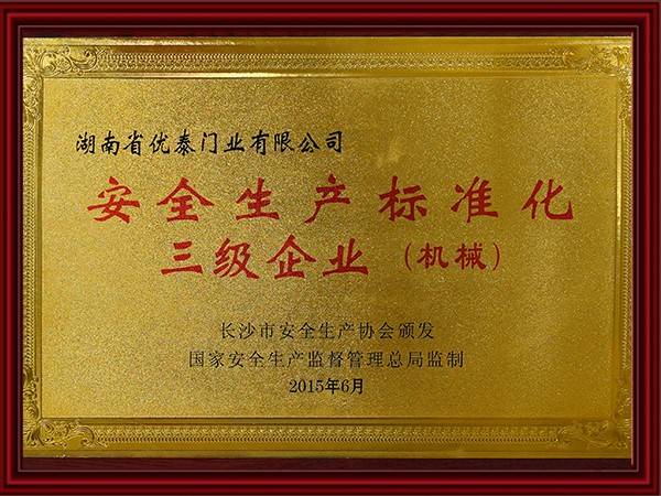 安全生产标准化三级业(机械)